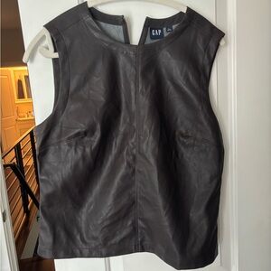 GAP Dark Brown Leather Top